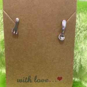 Mini fork and spoon earrings